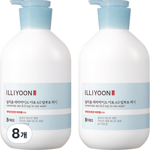 일리윤 세라마이드 아토 6.0 탑투토워시, 1000ml, 8개