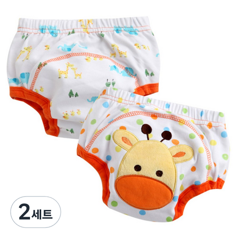 조이멀티 배변훈련팬티 2입, 기린F (주황), 2세트