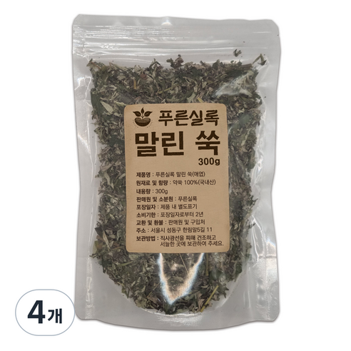 푸른실록 말린 쑥, 300g, 4개
