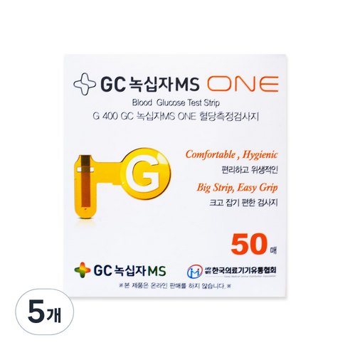 GC녹십자MS G 400 ONE 혈당측정검사지, 5개, 50개입
