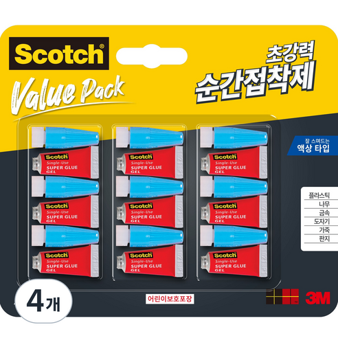 스카치 접착제 멀티팩 일회용 액상타입 9입 클럽팩, 4개