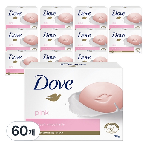 도브 핑크 뷰티바 비누, 90g, 60개