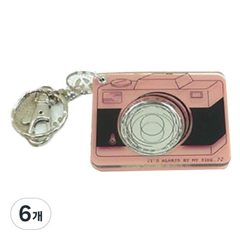 라테스트 카메라 미니 슬라이드 거울, 핑크, 6개