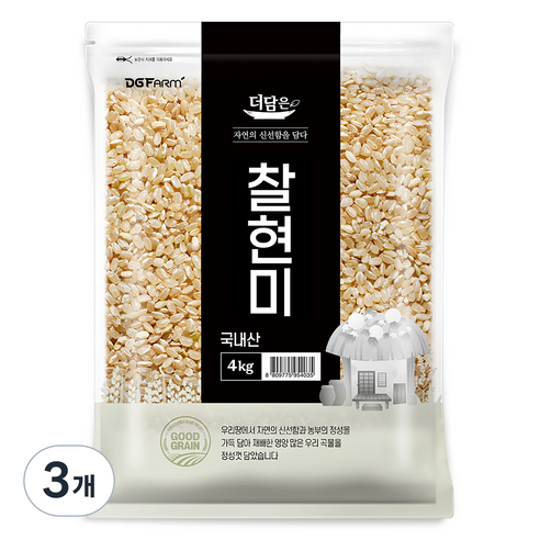 더담은 국산 찰현미, 4kg, 3개
