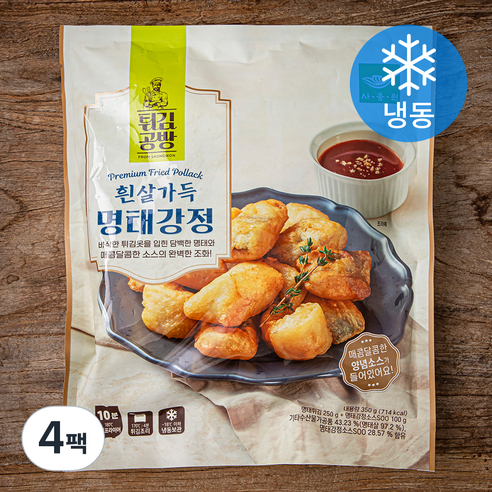 튀김공방 사옹원 흰살가득 명태강정 (냉동), 350g, 4팩