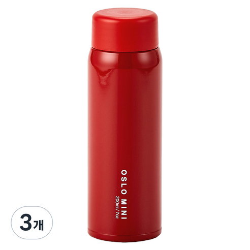 오슬로 미니 텀블러, 레드, 200ml, 3개