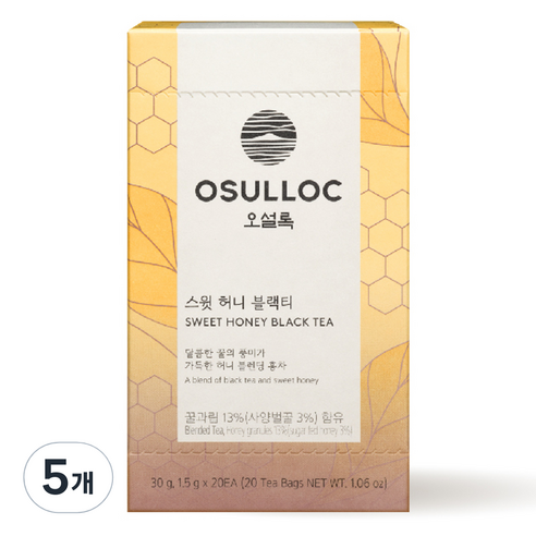 오설록 스윗 허니 블랙티, 1.5g, 20개입, 5개