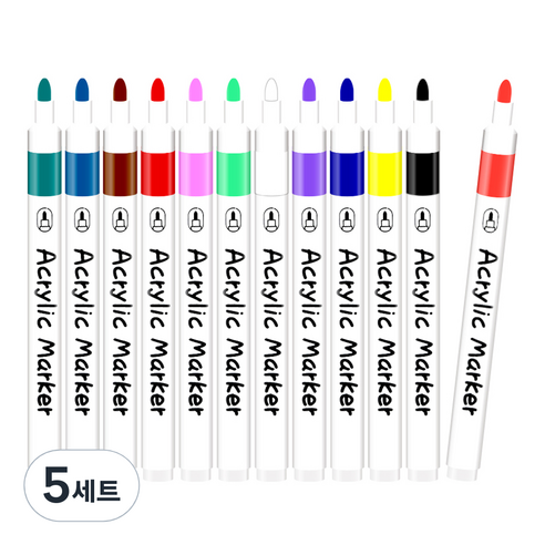 영아트 데코 드로잉 아크릴 마카펜 세트, 12색, 5세트