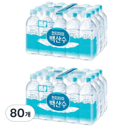 백산수 무라벨 생수, 330ml, 80개
