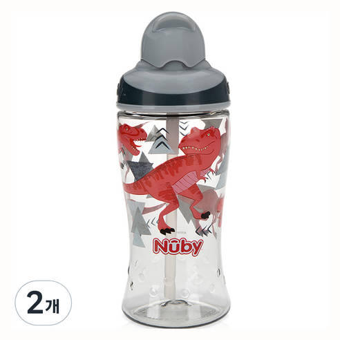 누비 트라이탄 티티 키즈 빨대컵 360ml 1288, 티라노사우루스, 2개