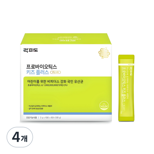 락피도 프로바이오틱스 키즈 플러스 60p, 4개, 120g
