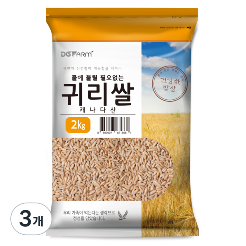 대구농산 불릴필요없는 귀리쌀, 2kg, 3개