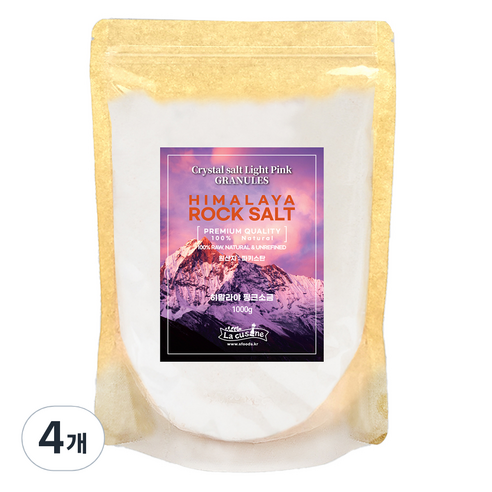 라쿠진 히말라야 핑크소금 fine, 1kg, 4개