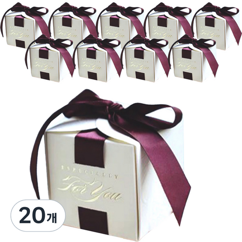 메이크마인 석고방향제 결혼식 돌잔치 칠순 선물 포장 박스 6.5 x 6.5 x 6.5cm, 와인, 20개