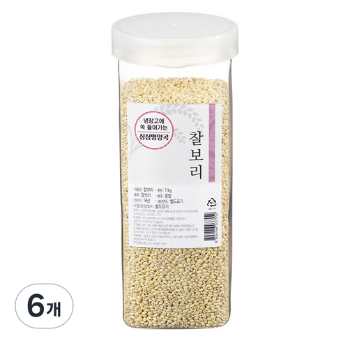 월그그린 싱싱영양통 찰보리, 1kg, 6개