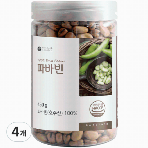 바로푸드 파바빈, 450g, 4개