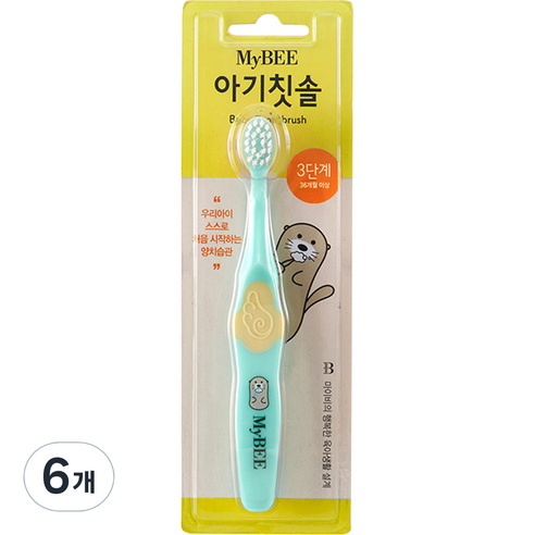 마이비 3단계 유아 칫솔, 그린, 1개입, 6개