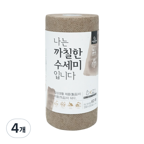 홈트너 나는 까칠한 수세미 입니다, 브라운, 60개, 4개