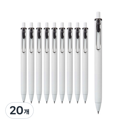 유니볼원 중성 잉크펜 0.5mm, 블랙, 20개