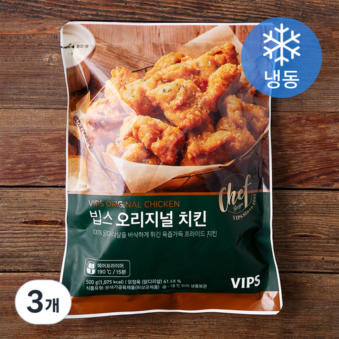 빕스 오리지널 치킨 (냉동), 500g, 3개