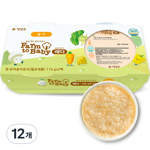 팜투베이비 레디 실온이유식 중기, 소고기무감자죽, 110g, 12개