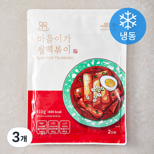 마음이가 떡볶이 (냉동), 410g, 3개