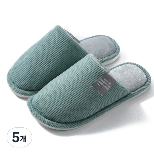 모던 소프트 쿠션 거실화 실내화, Green, 5개