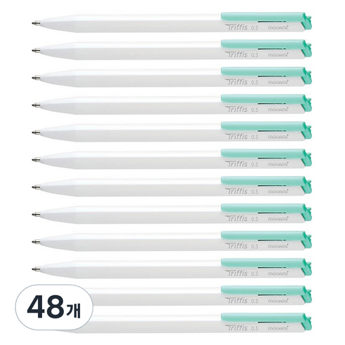 모나미 트리피스 볼펜 0.5mm, 파스텔 민트, 48개