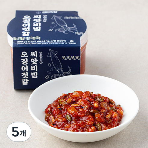 연안식당 씨앗비빔 오징어젓갈, 200g, 5개
