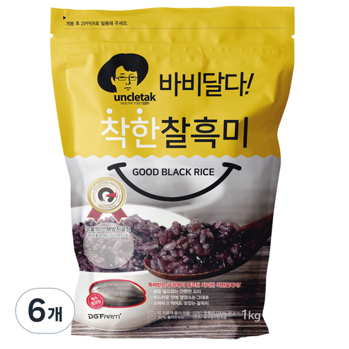 엉클탁 바비달다 착한 찰흑미, 1kg, 6개