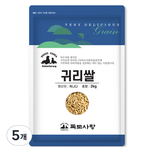 독도사랑 귀리쌀, 2kg, 5개