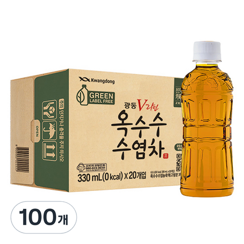 광동옥수수수염차 그린 무라벨, 330ml, 100개