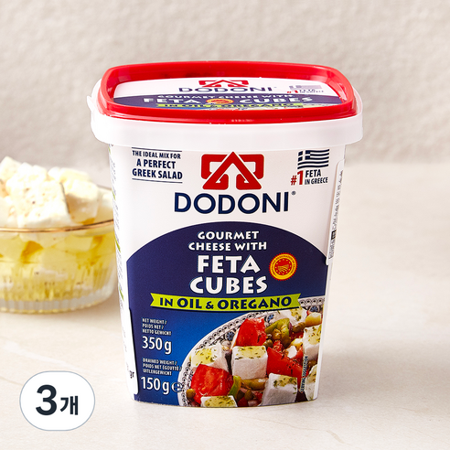 도도니 페타 큐브 인 오일 앤 오레가노, 350g, 1개입, 3개