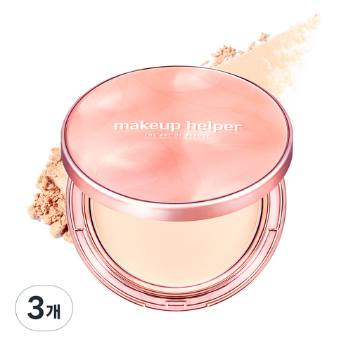 메이크업헬퍼 오리지널 프로피니쉬 로즈 라떼 아트 팩트 25g, 23호 내추럴 베이지, 3개