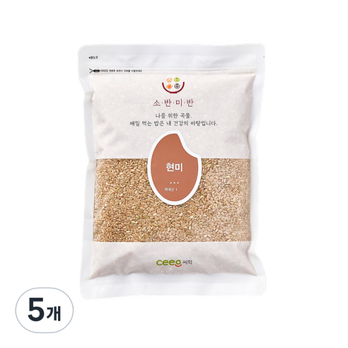씨익 소반미반 현미, 1kg, 5개