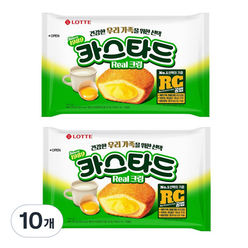 롯데 카스타드 오리지널, 230g, 10개