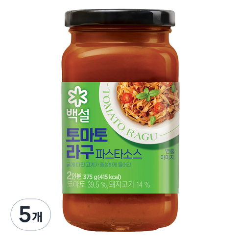 백설 토마토 라구 파스타 소스, 375g, 5개