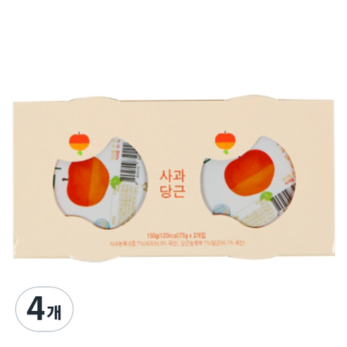 에코맘의산골이유식 유아용 산골푸딩 2p, 사과당근, 150g, 4개