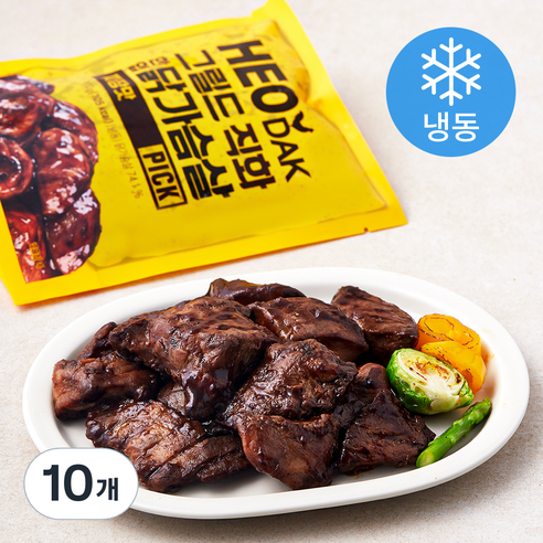 허닭 PICK 그릴드 직화 한입 닭가슴살 짜장맛 (냉동), 100g, 1개입, 10개