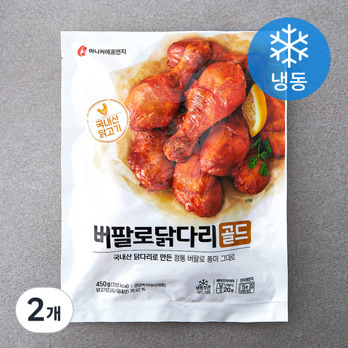 마니커에프앤지 버팔로 닭다리 골드 (냉동), 450g, 2개