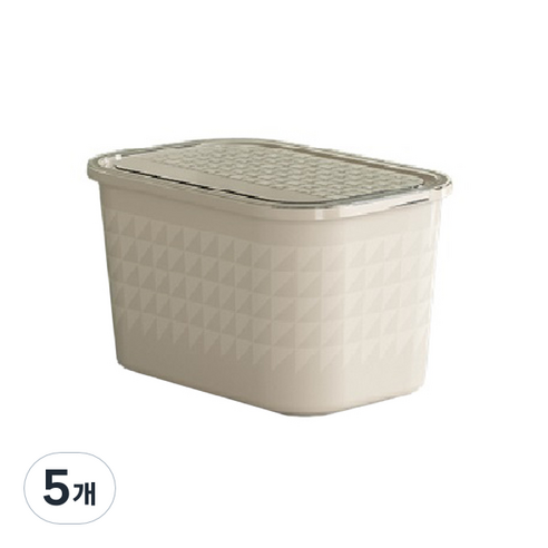 블럭마트 의류 이불 멀티정리상자, 크림, 5개