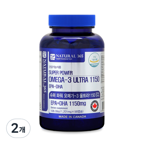 내츄럴365 슈퍼파워 오메가3 울트라 1150, 2개, 108.09g