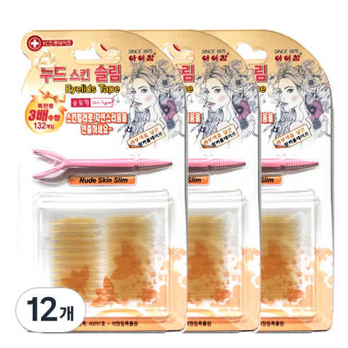 아이참 누드 스킨 슬림 단면 쌍꺼풀 테이프 132p, 12개