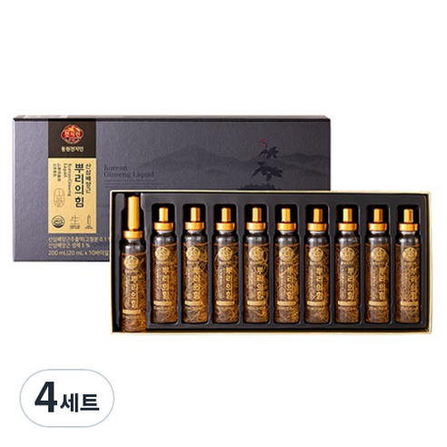 천지인 뿌리의 힘 산삼배양근 + 쇼핑백, 200ml, 4개
