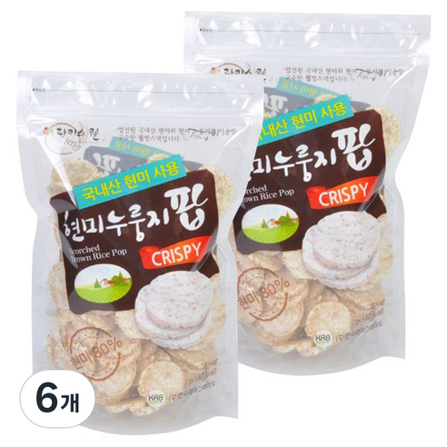 라이스웰 현미 누룽지팝, 120g, 6개