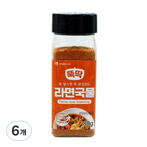 마시하나 뚝딱 라면국물 시즈닝, 80g, 6개
