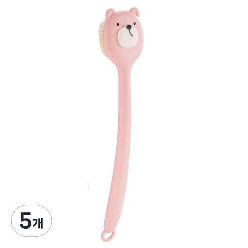 깨끗하게 샤워하자 바디 등 샤워 브러쉬, 핑크, 5개, 1개입