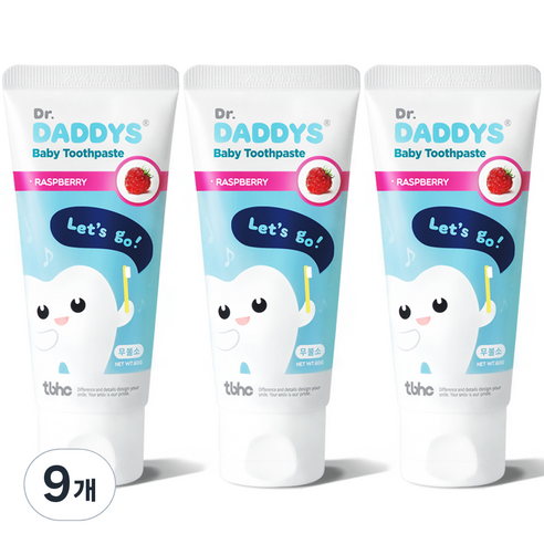 닥터데디스 아동용 무불소 베이비 치약, 60g, 9개