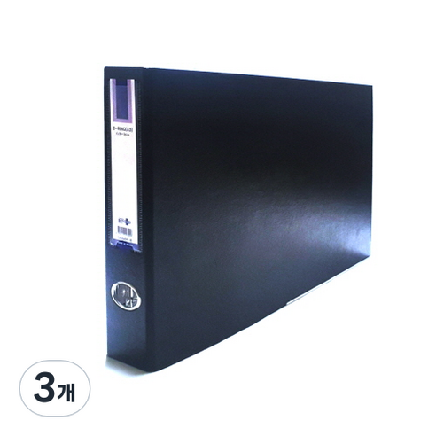 A3 D링 가로형 합지바인더 3cm, 흑색, 3개