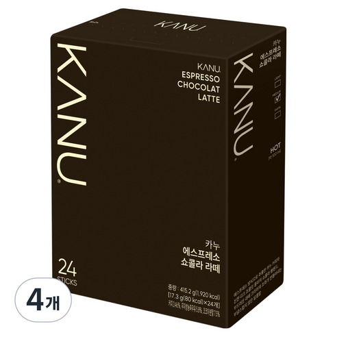 카누 에스프레소 쇼콜라 라떼 원두커피믹스, 4개, 24개입, 17.3g